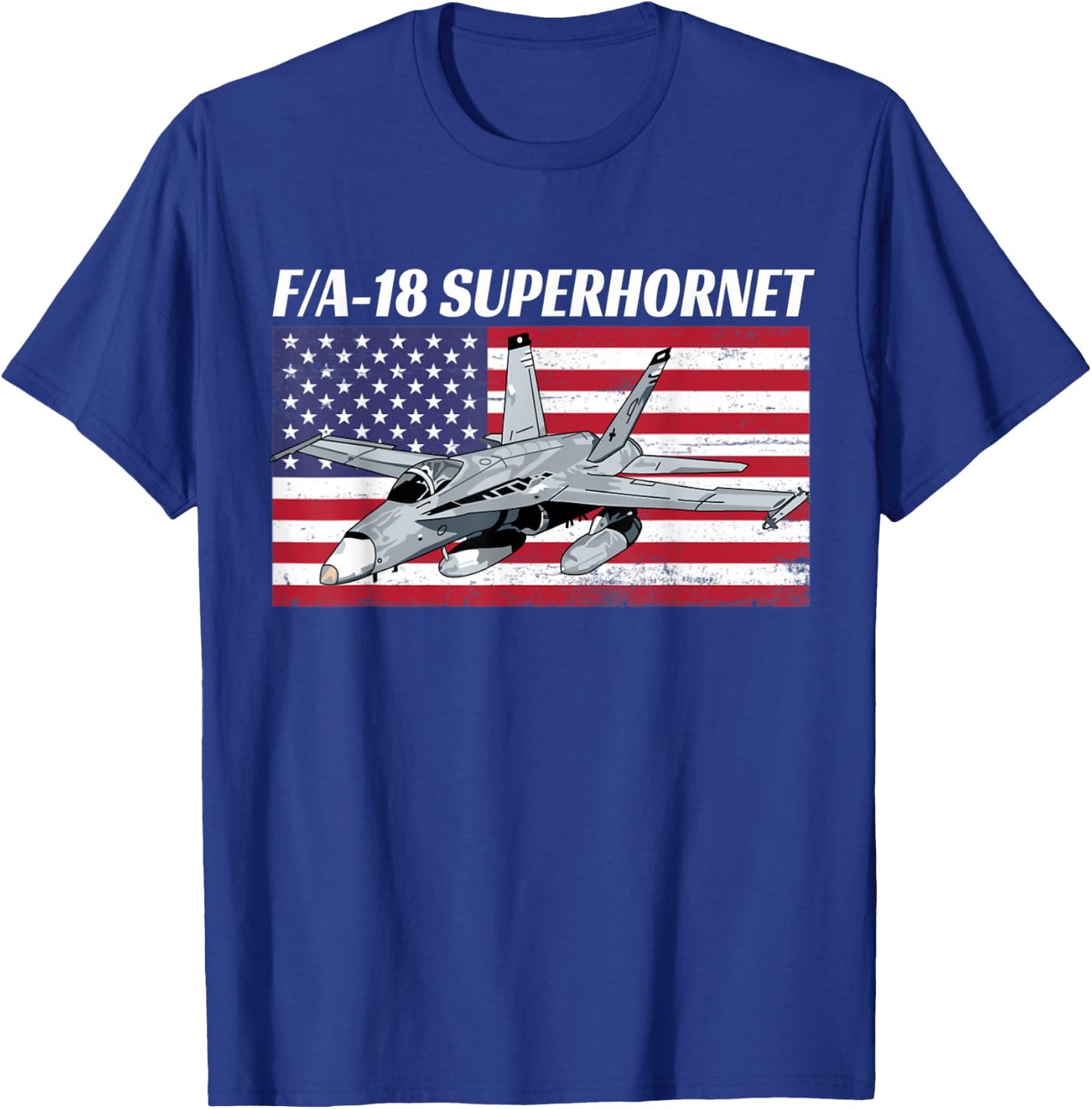 Patriotic American Naval F/A-18 Superhornet In Action. Kids Men T-Shirt - T-Shirt | Royal