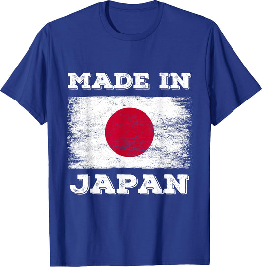 Made In Japan With Japan Flag Novelty Graphic Cool Designs T-Shirt - T-Shirt | Royal