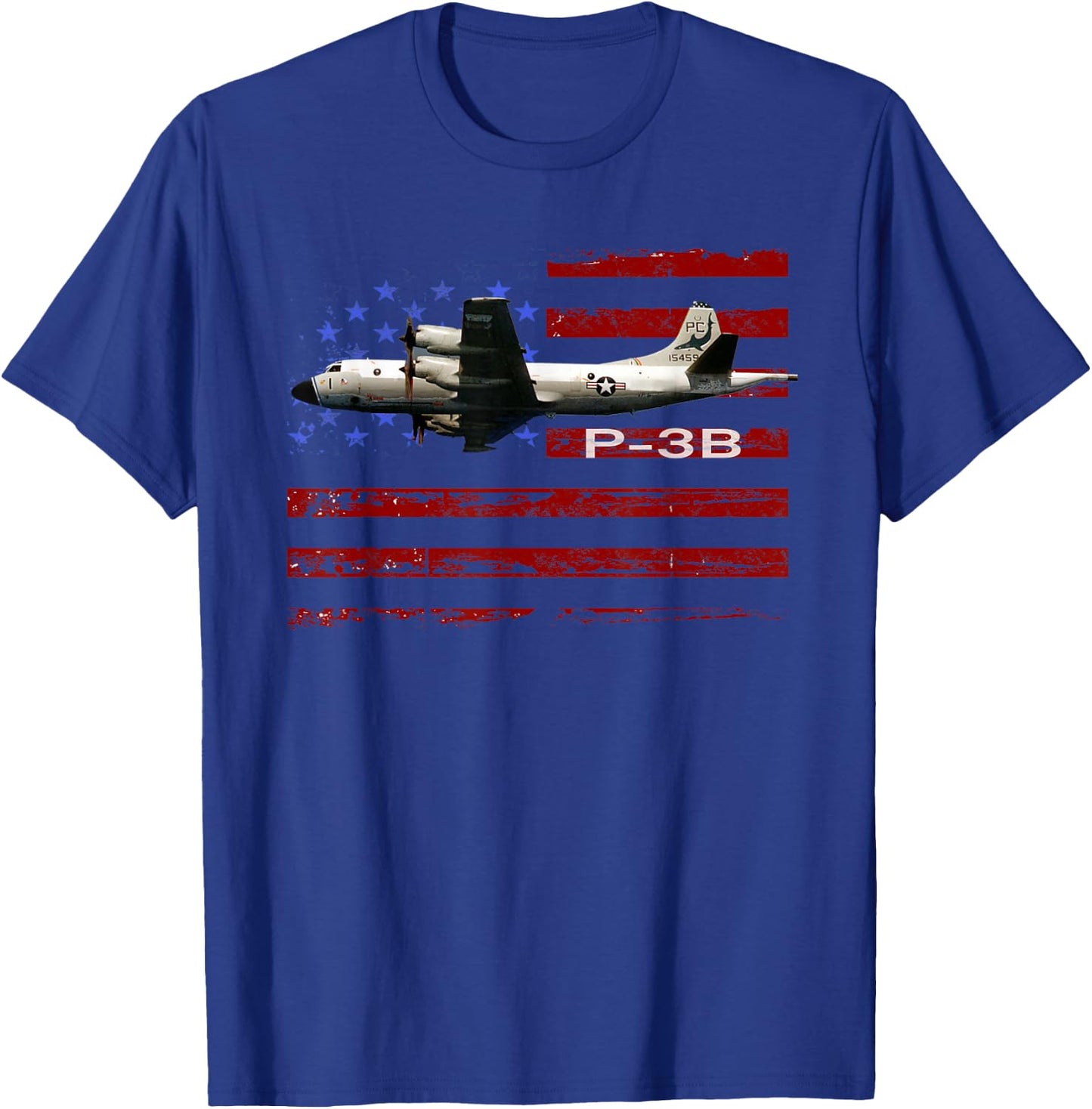 P-3 Orion Vintage American Flag T-Shirt - T-Shirt | Royal