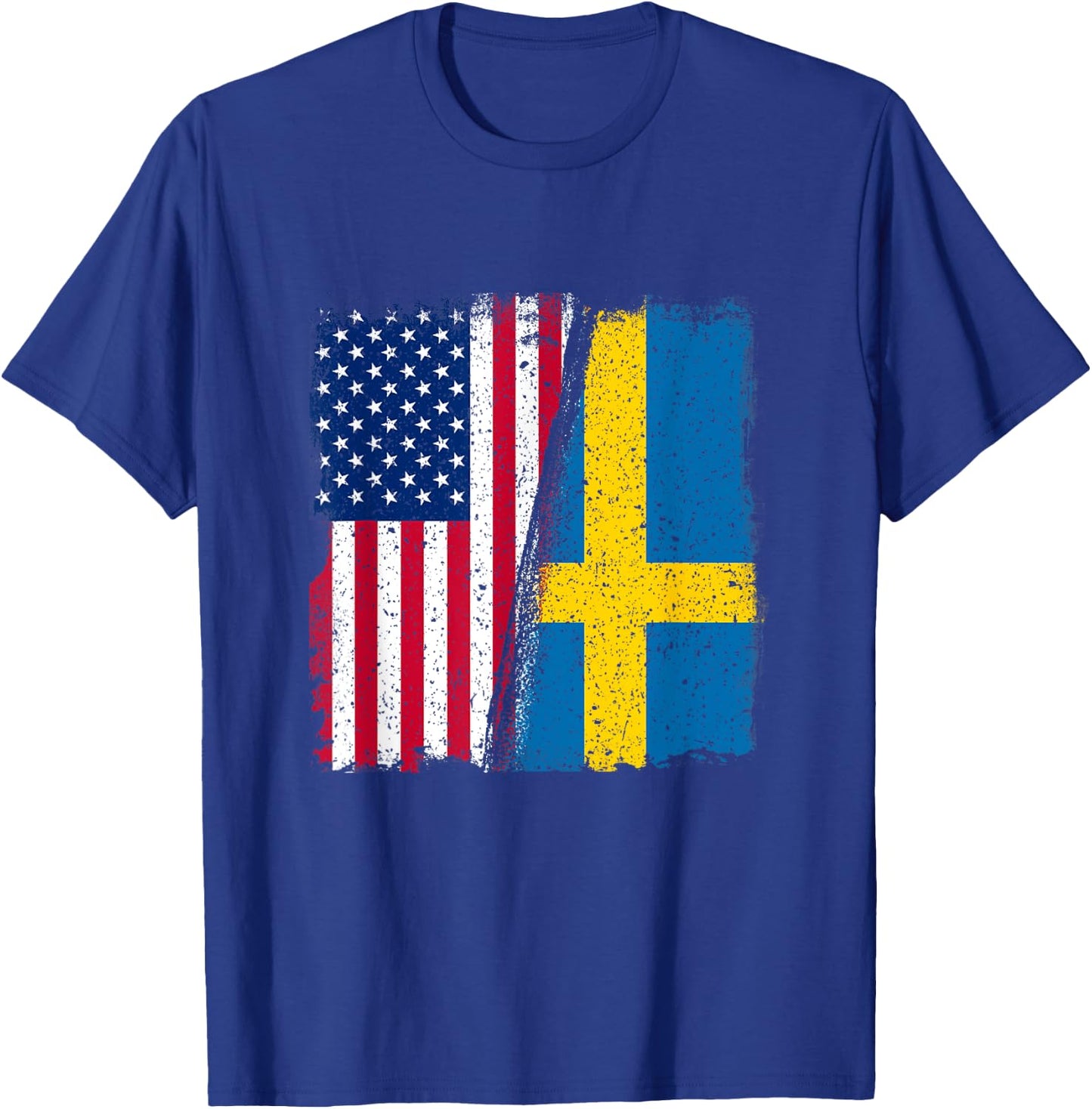 Sweden USA Swede USA Lover Sverige USA Flag T-Shirt - T-Shirt | Royal