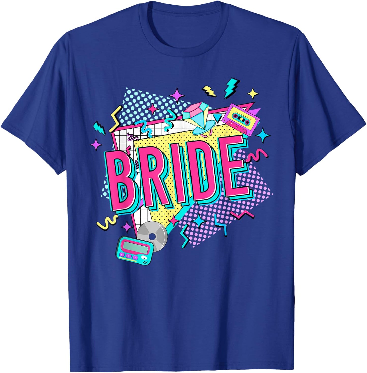 Retro Bride of the 90s Bachelorette Party 90s Bride T-Shirt - T-Shirt | Royal