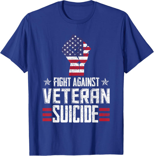 Fight Against Veteran Suicide Awareness Day T-Shirt - T-Shirt | Royal