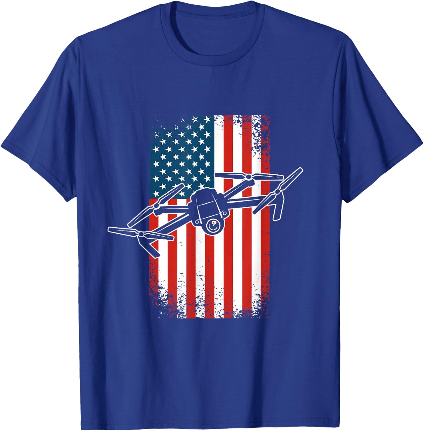 Drone Pilot Quadcopter Patriotic American Flag T-Shirt - T-Shirt | Royal