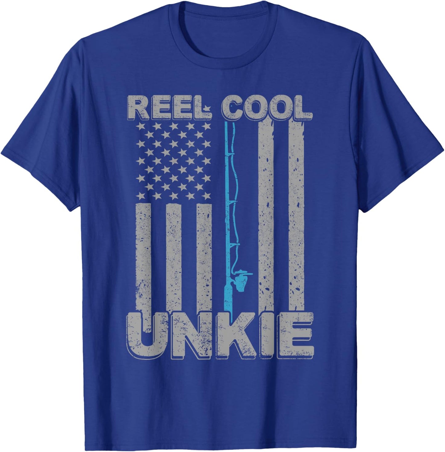 Reel Cool Unkie Uncle Fishing Fathers Day T-Shirt - T-Shirt | Royal