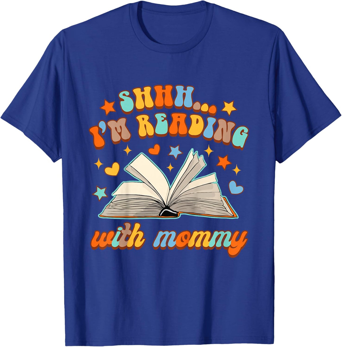 Kids Book Lover Mommy & Me Tiny Bookworm I'm Reading With Mommy T-Shirt - T-Shirt | Royal
