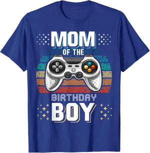 Mom of the Birthday Boy Matching Video Gamer Birthday Party T-Shirt - T-Shirt | Royal