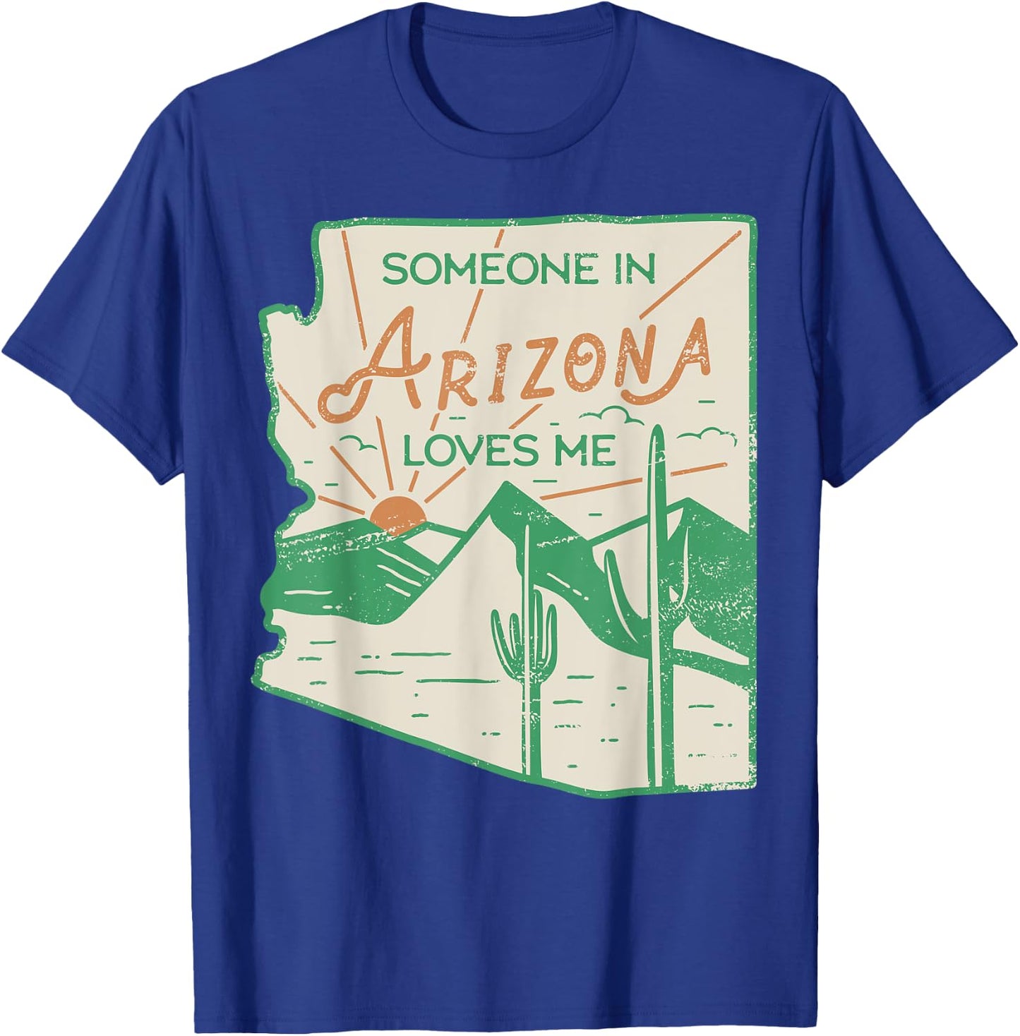 Someone In Arizona Loves Me Vintage Retro State Badge Gift T-Shirt - T-Shirt | Royal