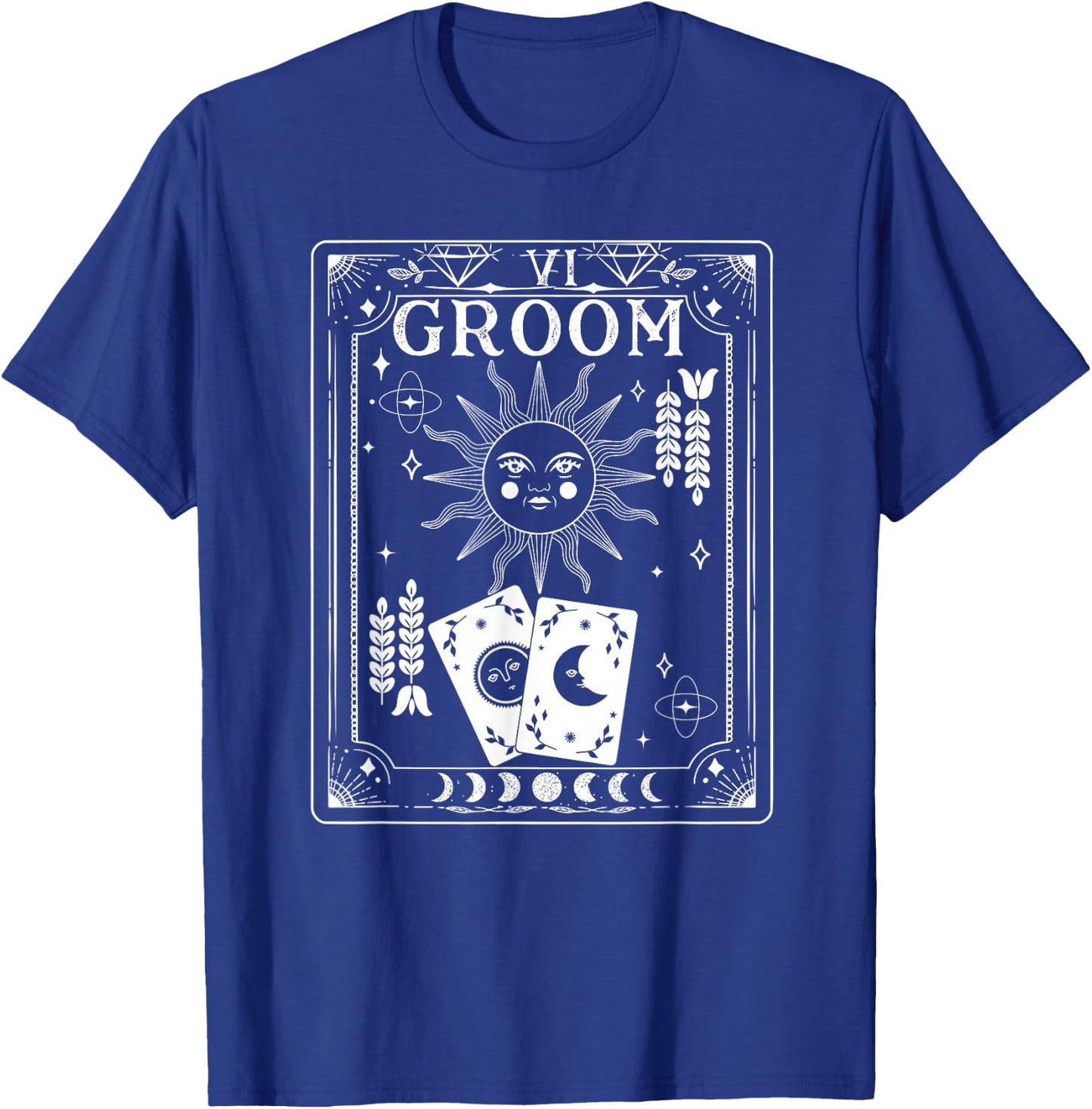 Gothic Witchy Coven, Tarot Halloween Groom Bachelor matching T-Shirt - T-Shirt | Royal