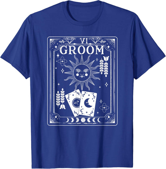 Gothic Witchy Coven, Tarot Halloween Groom Bachelor matching T-Shirt - T-Shirt | Royal