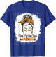 Basal Cell Skin Cancer Warrior Bleached Messy Bun Survivor T-Shirt - T-Shirt | Royal