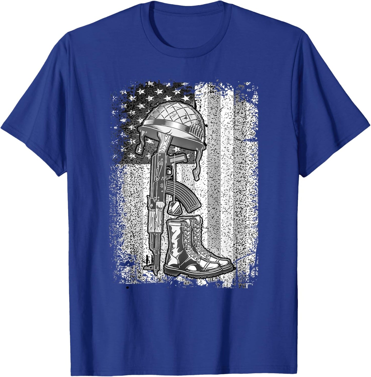 Heroes Don't Wear Capes They Wear Dog Tags & Combat Boots Men Women T-Shirt - T-Shirt | Royal