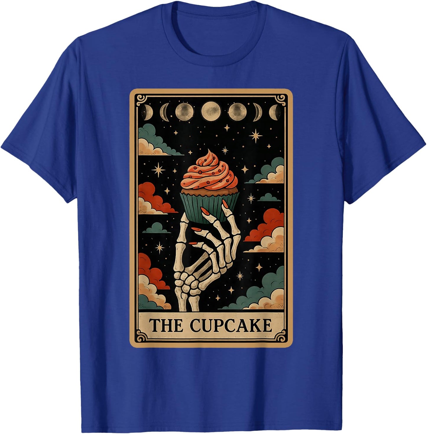 The Cupcake Baker Baking Tarot Card Skeleton Witchy T-Shirt - T-Shirt | Royal