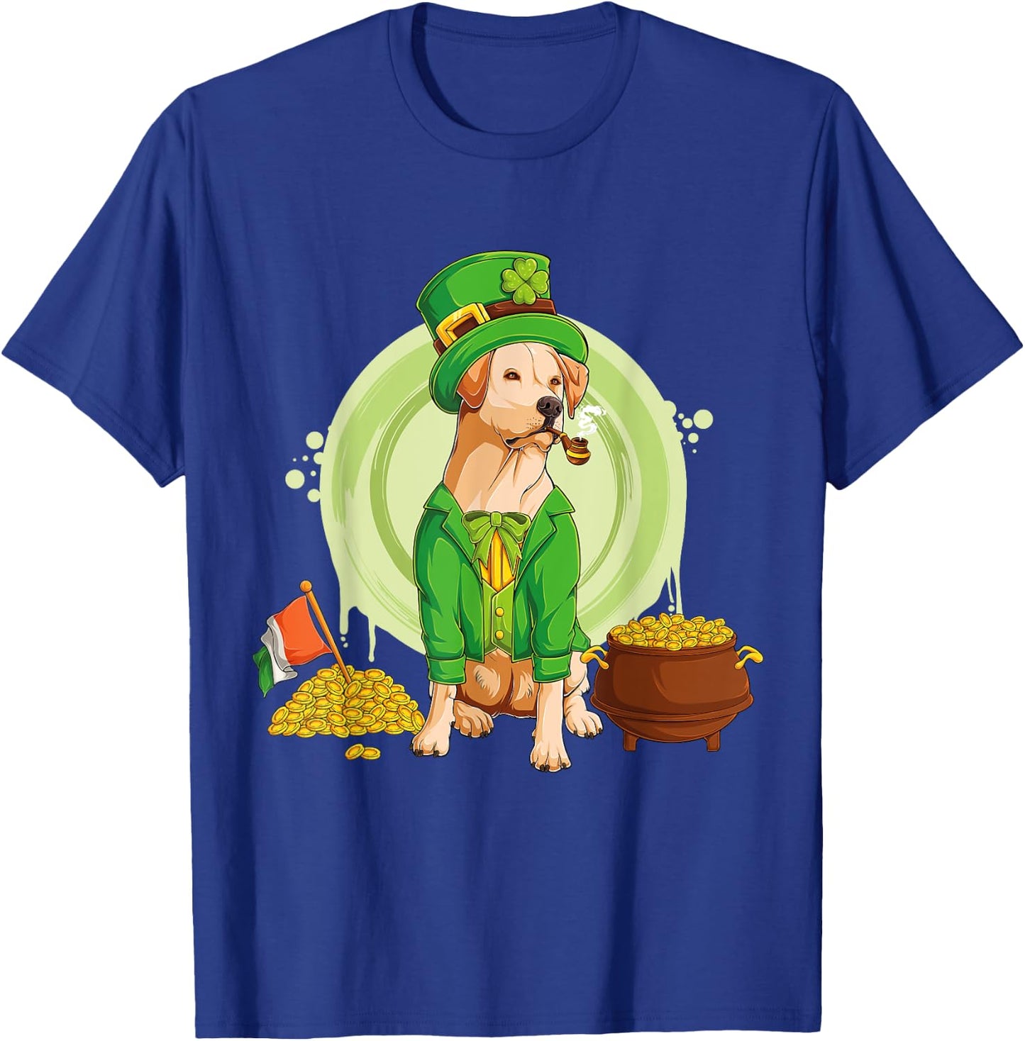 Labrador Retriever Dog Leprechaun Hat Irish Flag Labbi Women Kids T-Shirt - T-Shirt | Royal