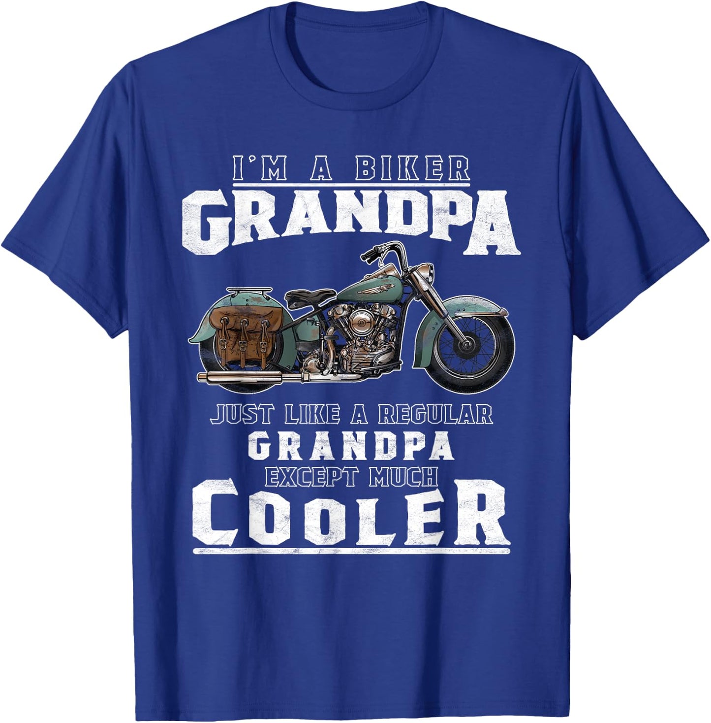 Best Grandpa Biker T Shirt Motorcycle Shirt For Grandfather T-Shirt - T-Shirt | Royal