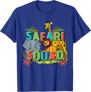 Safari Squad Zoo African Animals T-Shirt - T-Shirt | Royal