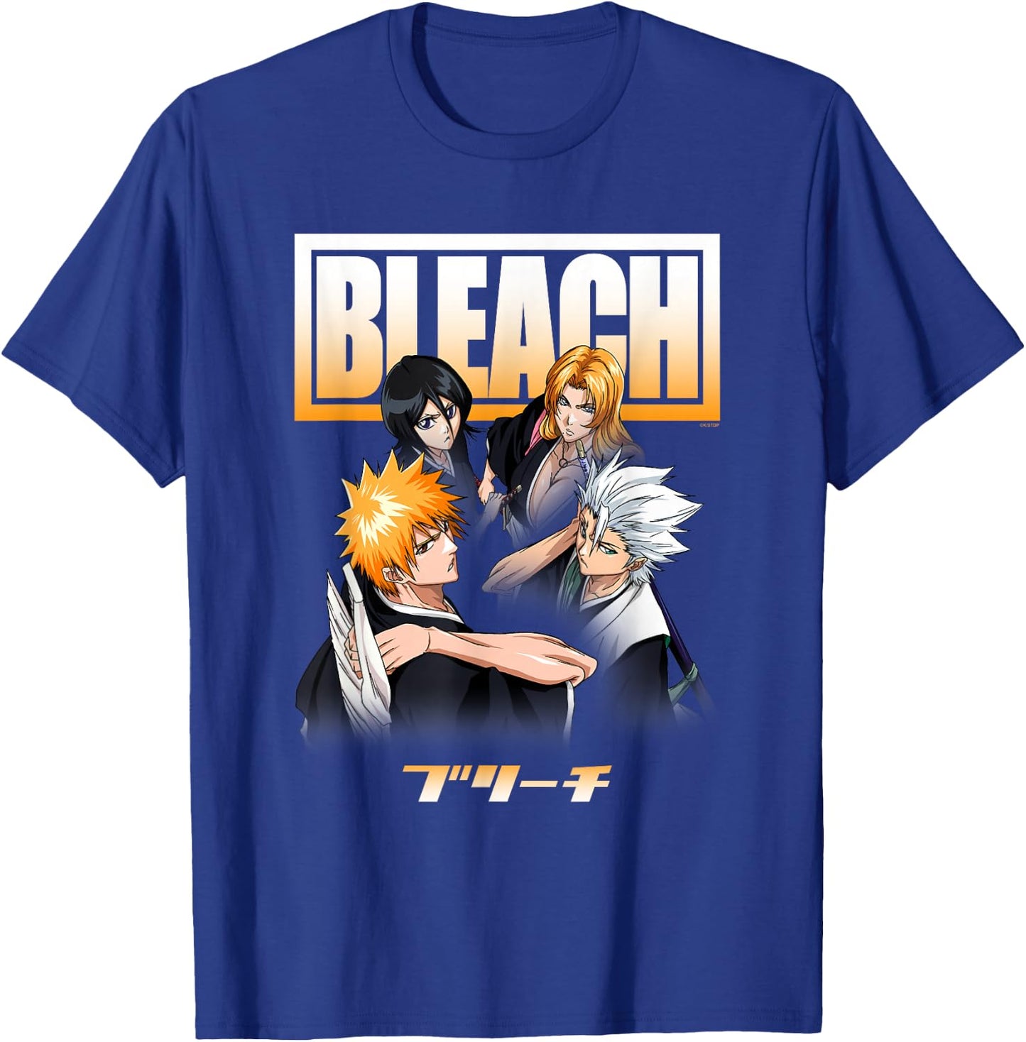 Bleach Cast and Ombre Logo Anime T-Shirt - T-Shirt | Royal