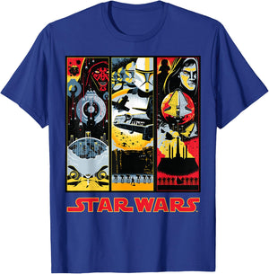 Star Wars Maul Trooper Anakin Retro Panels Graphic T-Shirt - T-Shirt | Royal