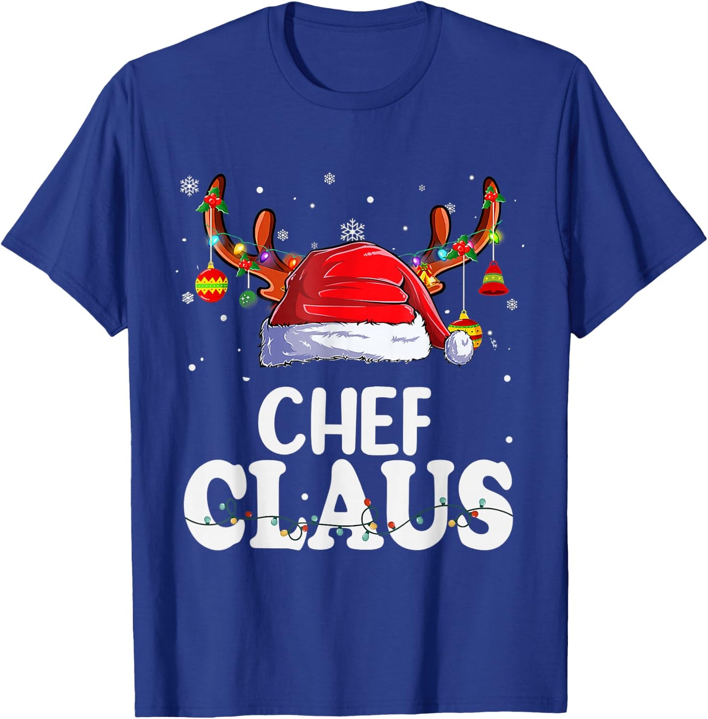 Chef Santa Claus Christmas Pajamas Funny Matching Costume T-Shirt - T-Shirt | Royal