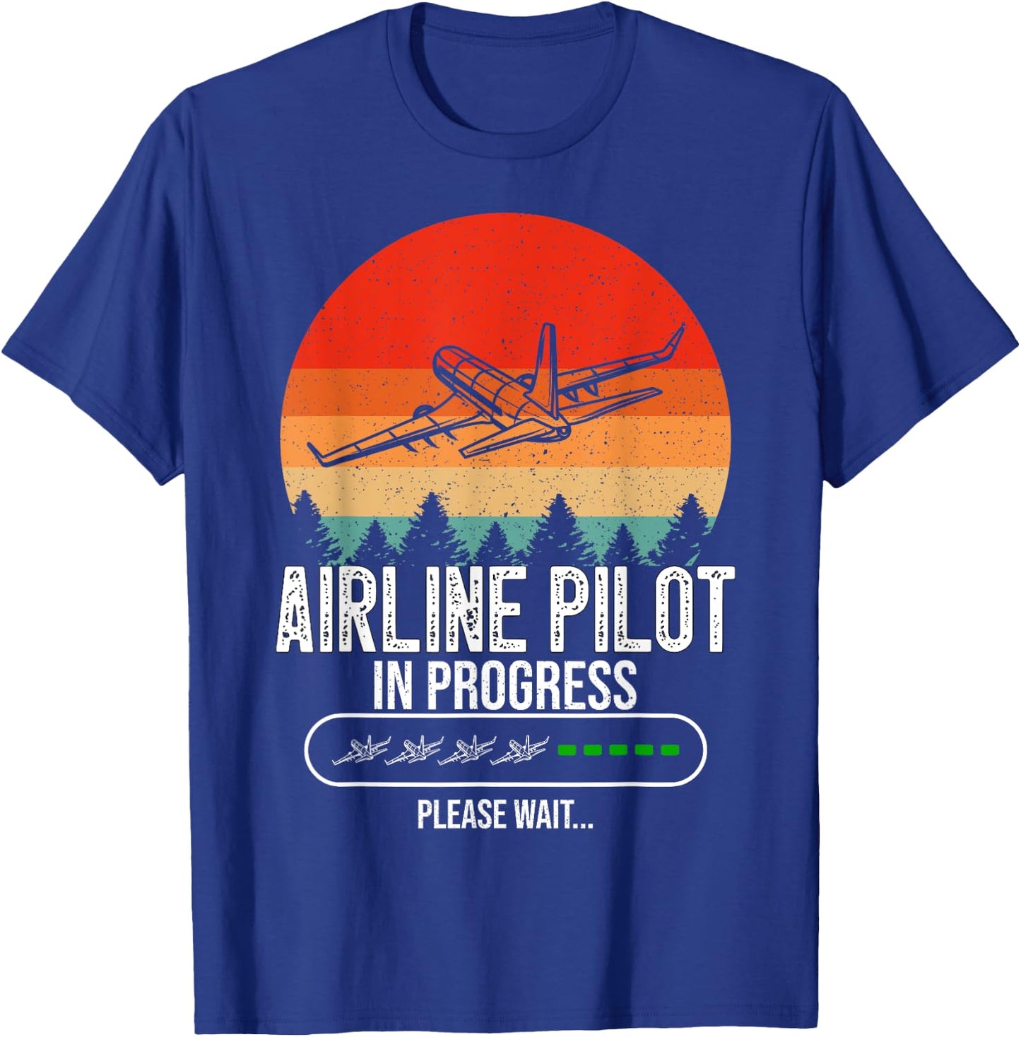 Retro Airline Pilot In Progress Future Airline Pilot Kids T-Shirt - T-Shirt | Royal
