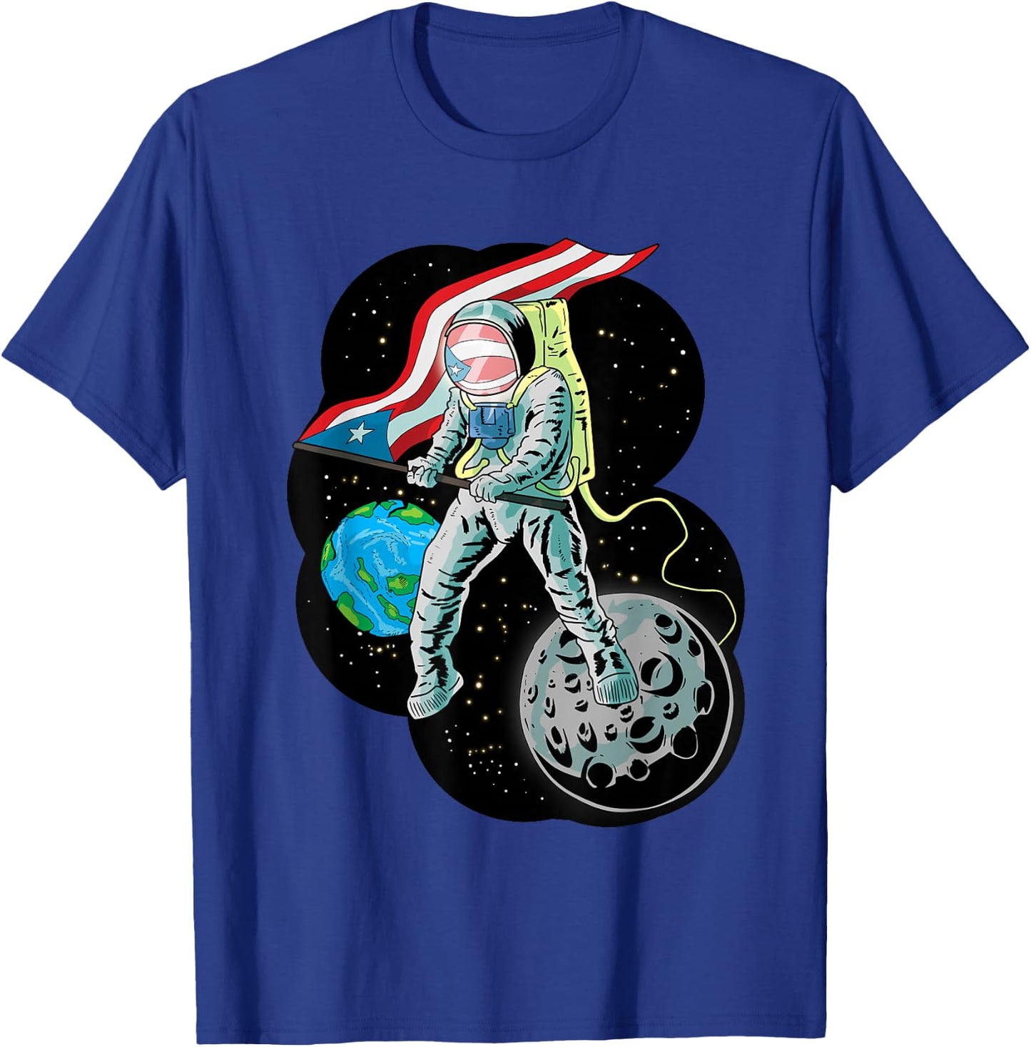 Puerto Rico Pride Boricua Aunque Naciera en la Luna T-Shirt - T-Shirt | Royal