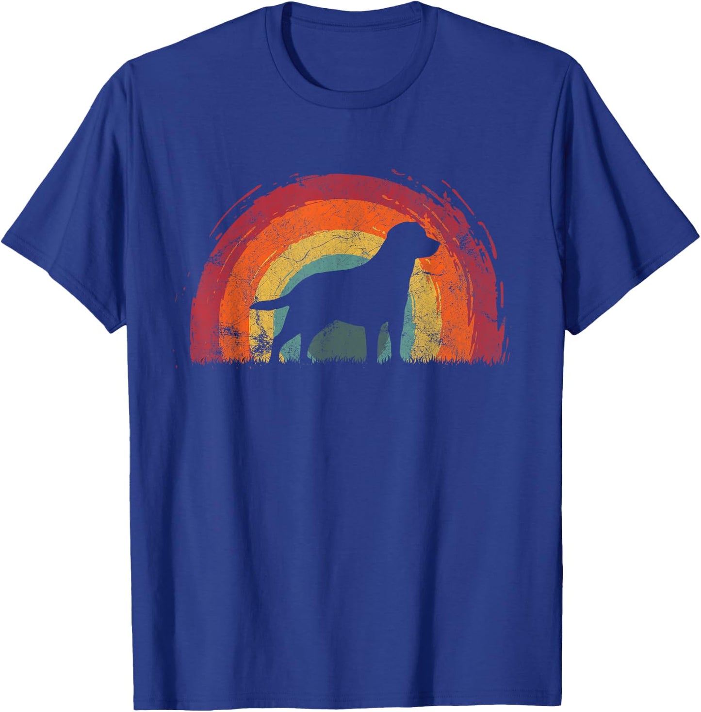 Mutt Vintage Rainbow Dog Men Women T-Shirt - T-Shirt | Royal