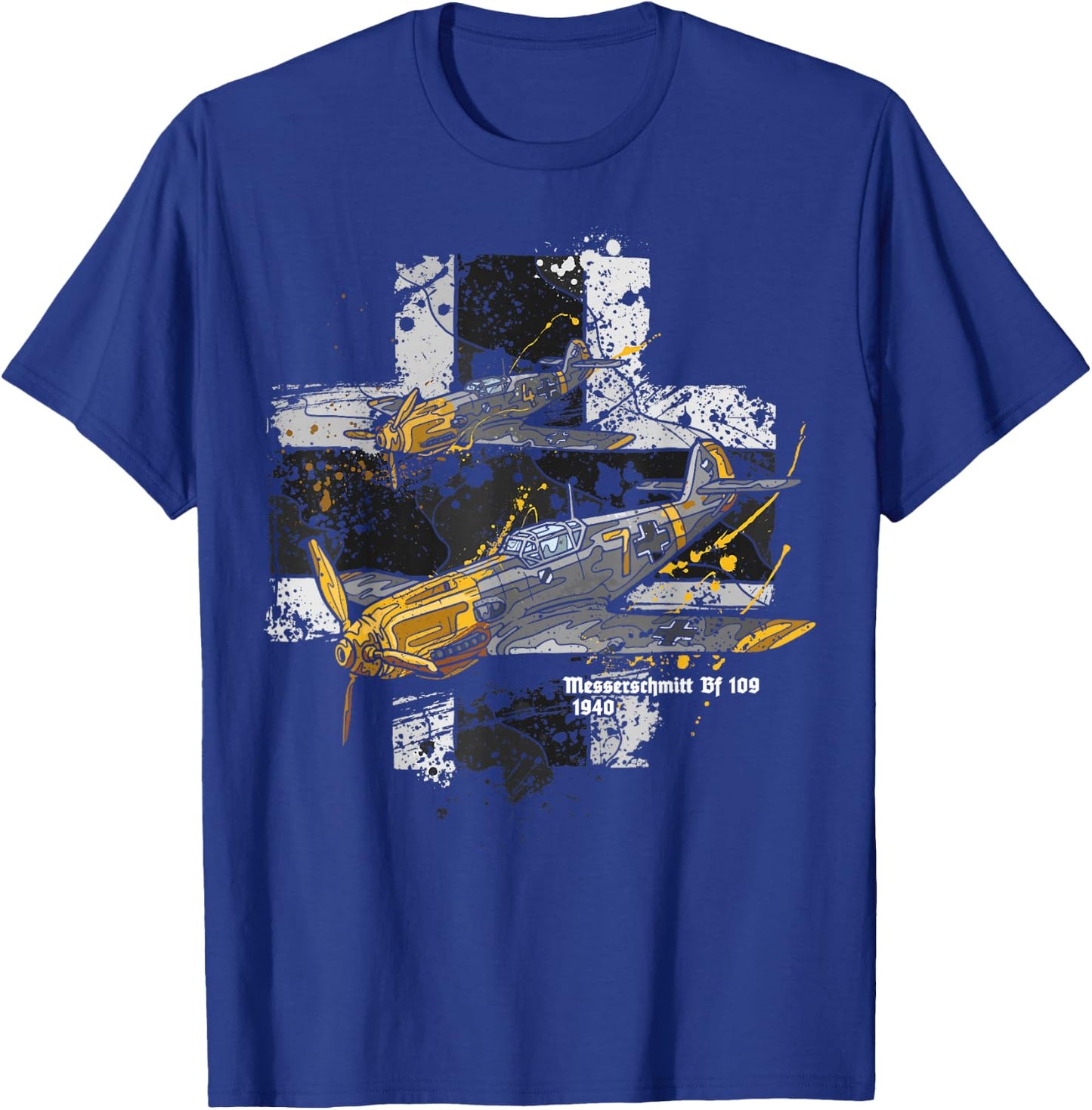 Messerschmitt Bf 109 WWII Aircraft History T-Shirt - T-Shirt | Royal