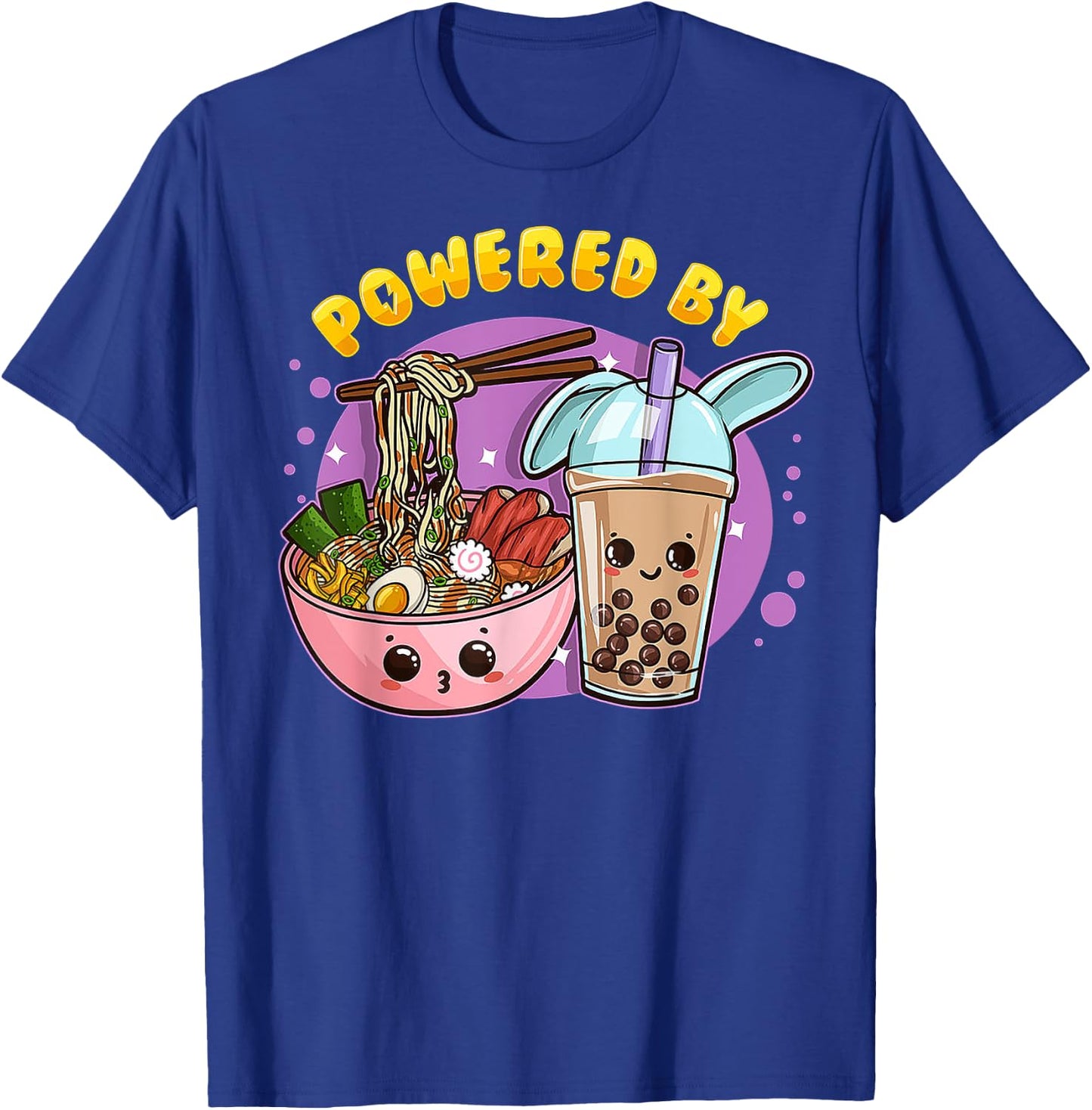 Powered By Ramen Bubble Tea Boba Kawaii Japanese Anime Lover T-Shirt - T-Shirt | Royal