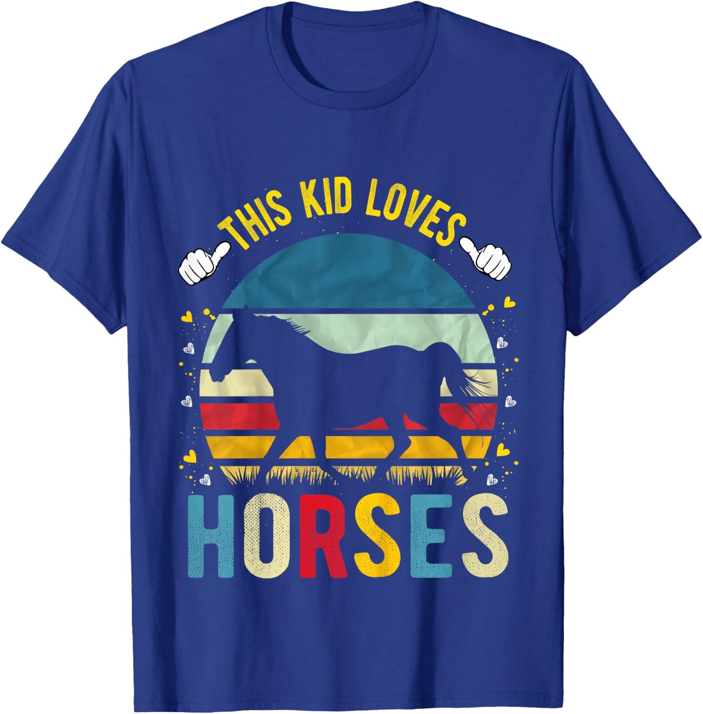 This Kid Loves Horses Boys and Girls Horse Gift T-Shirt - T-Shirt | Royal