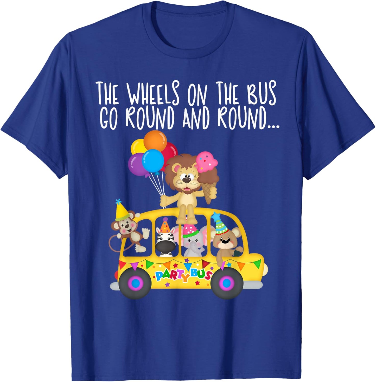 The Wheels On The Bus Go Round and Round Family Matching T-Shirt - T-Shirt | Royal