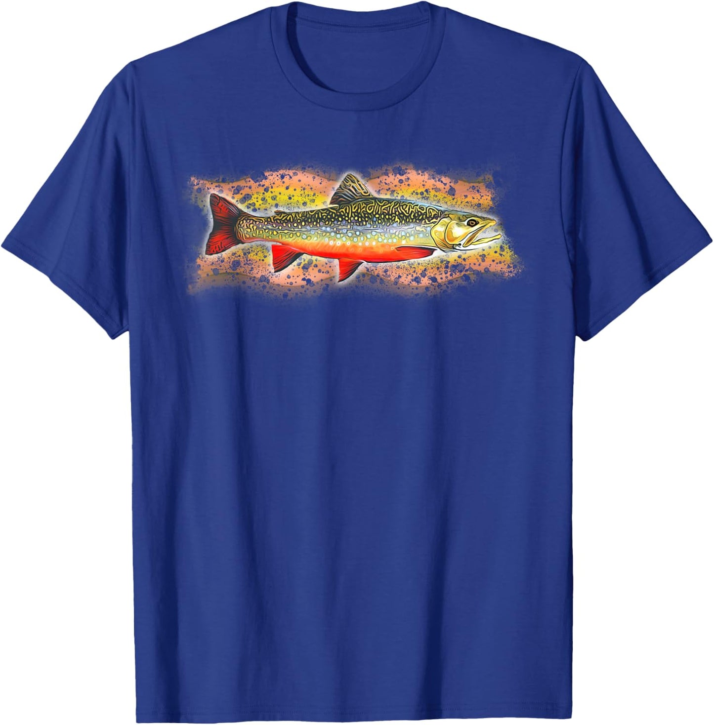 Brook Trout Fishing Graphic T-Shirt - T-Shirt | Royal