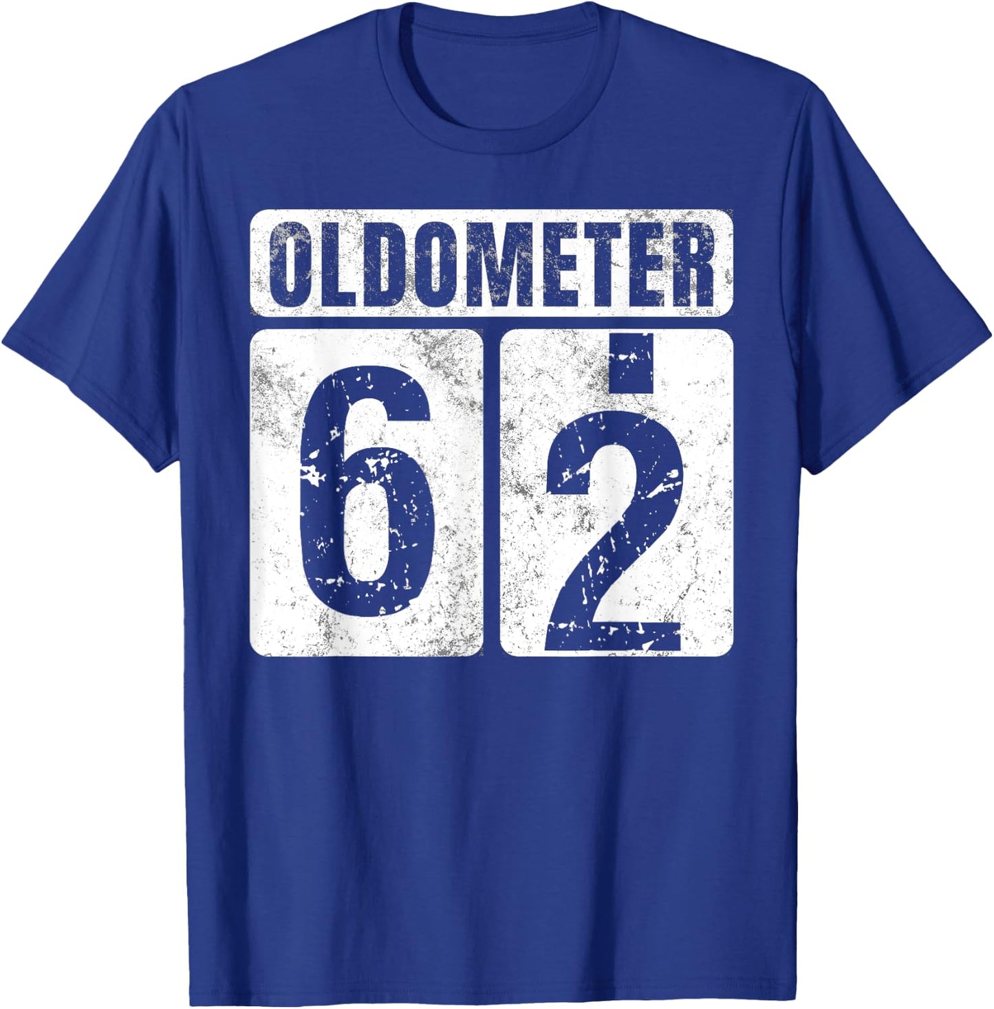 Oldometer 62 Shirt Vintage Funny 62nd Birthday Gift T-Shirt - T-Shirt | Royal