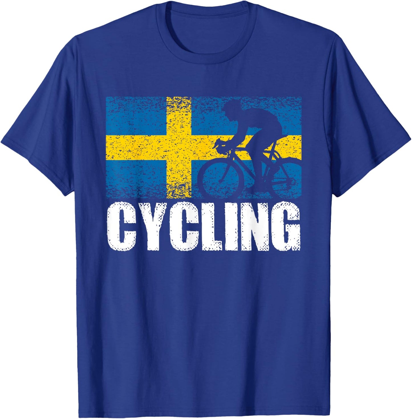 Cycling, Sweden flag, Swedish bicycle road cyclist T-Shirt - T-Shirt | Royal