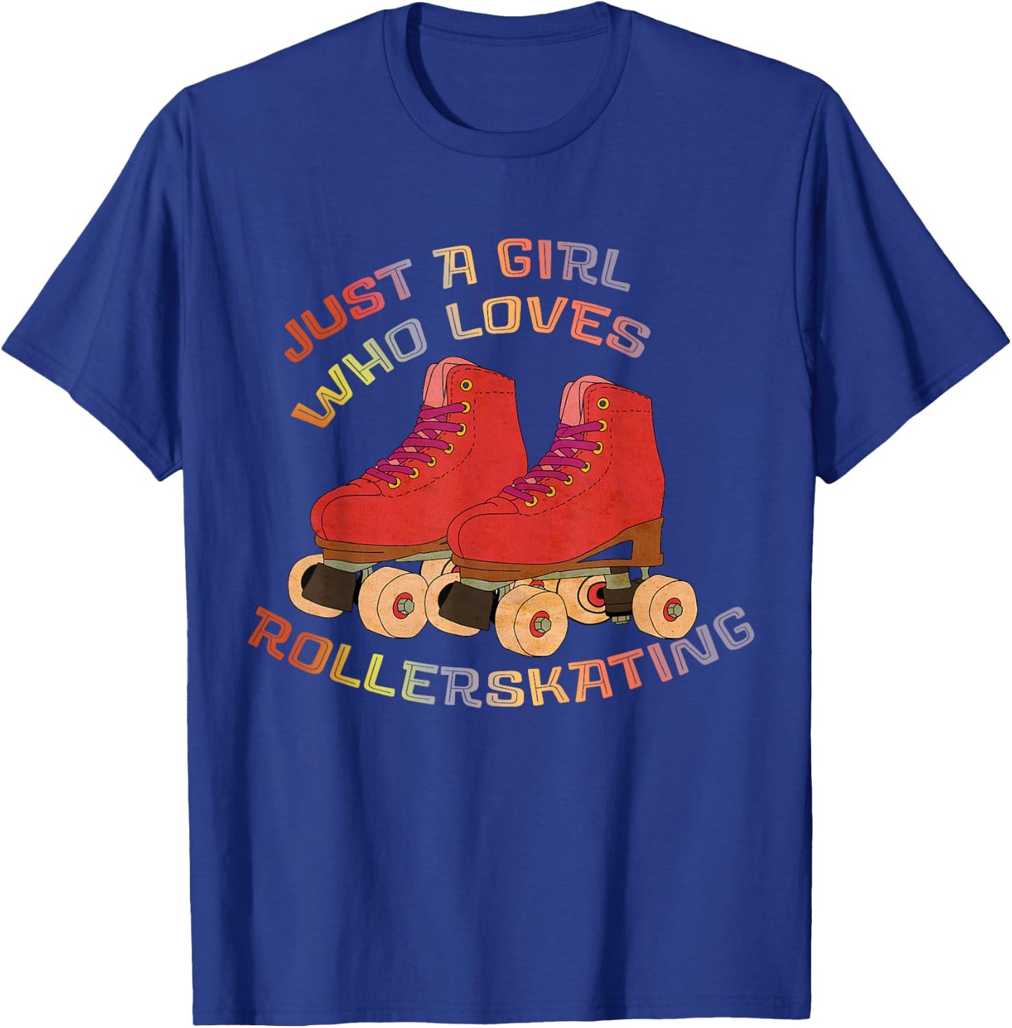 Just A Girl who loves Rollerskating - Vintage Roller Skating T-Shirt - T-Shirt | Royal