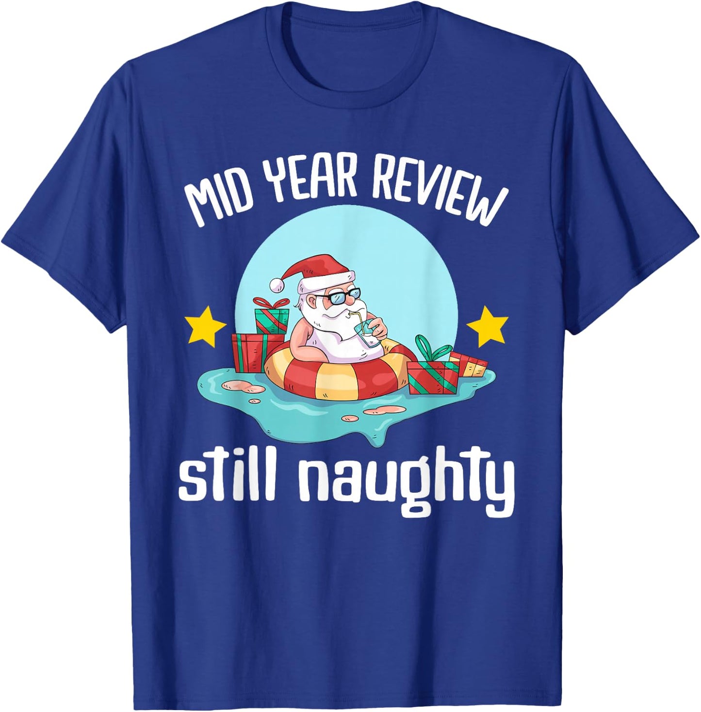 Christmas in July | Summer Santa Claus Beach Hawaii Surf T-Shirt - T-Shirt | Royal