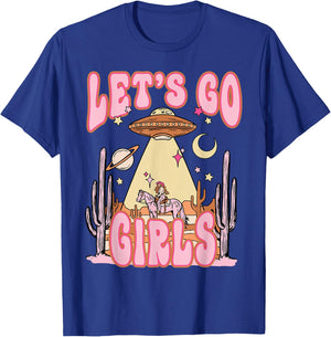 Let's Go Girls Western Space Desert Cowgirl Bachelorette T-Shirt - T-Shirt | Royal