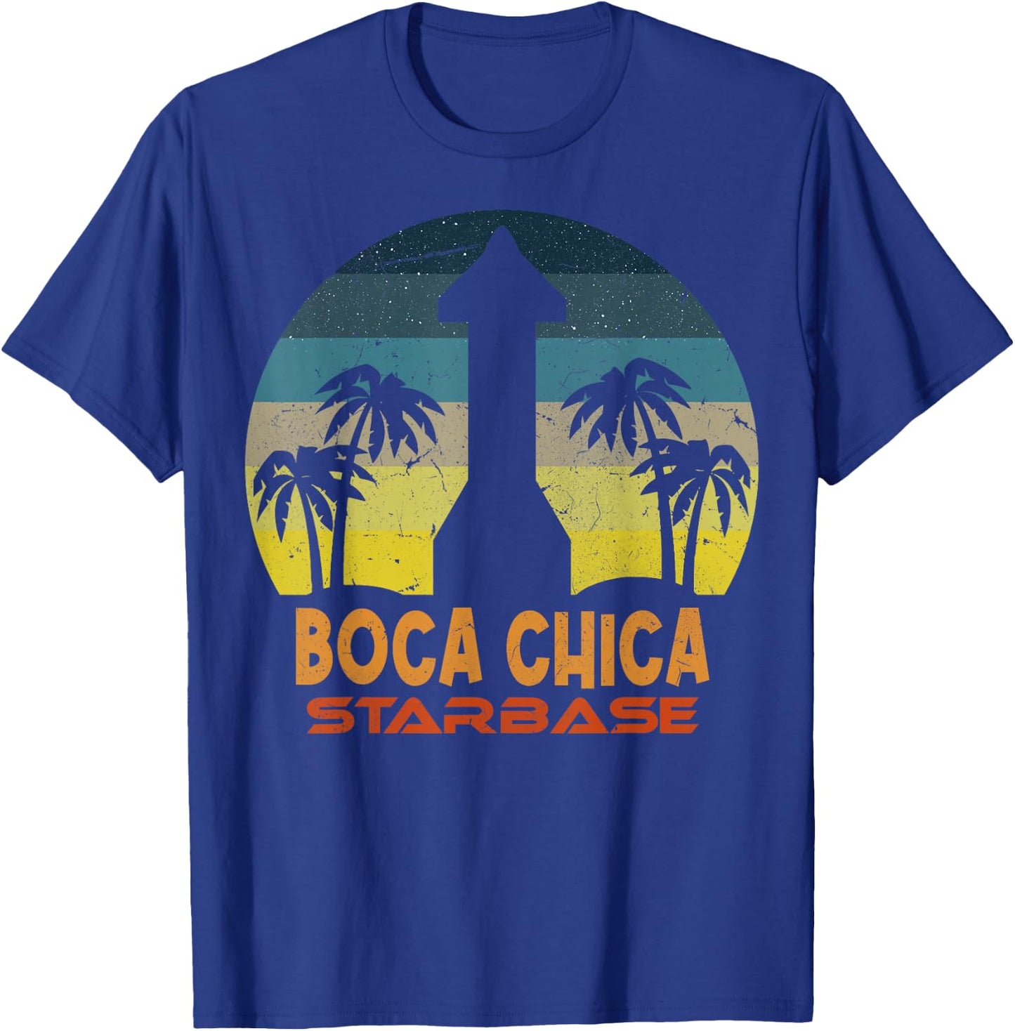 Boca Chica Beach - Vintage Starship - Boca Chica Starbase T-Shirt - T-Shirt | Royal
