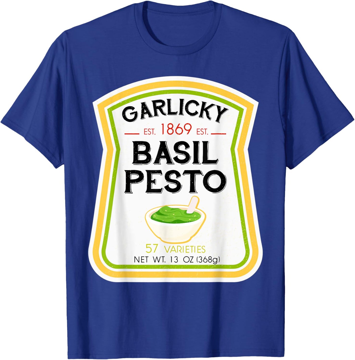 Basil Pesto Bottle Label Halloween 2021 Couples Costume T-Shirt - T-Shirt | Royal