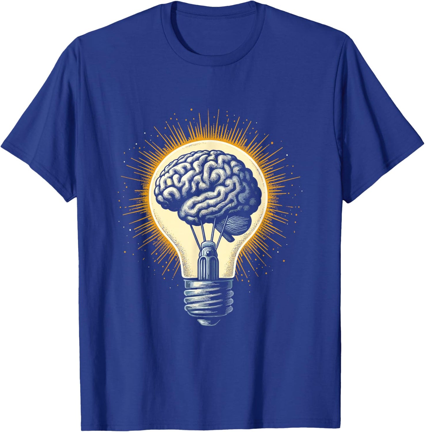 Brain Light Bulb - Inventor Idea Neuroscience Neurologist T-Shirt - T-Shirt | Royal