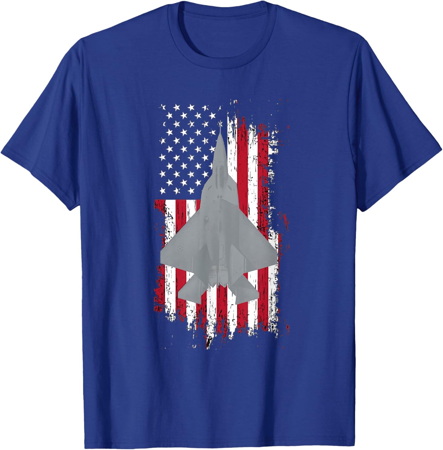 F-22 Raptor Jet American Flag Military Aircraft Shirt Women Men T-Shirt - T-Shirt | Royal