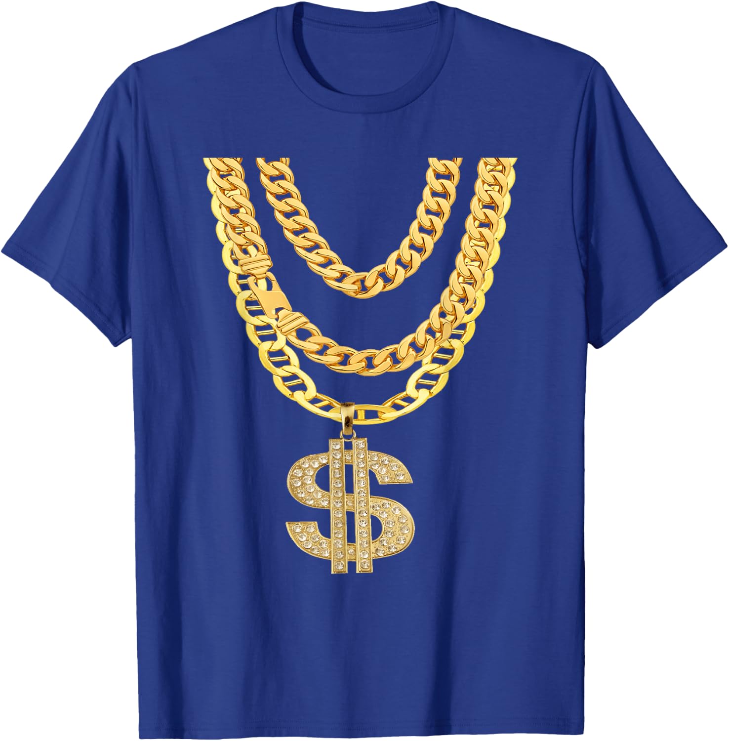 Gangster Chain Shirt | Cheap Hip-Hop Necklace Halloween Gift T-Shirt - T-Shirt | Royal