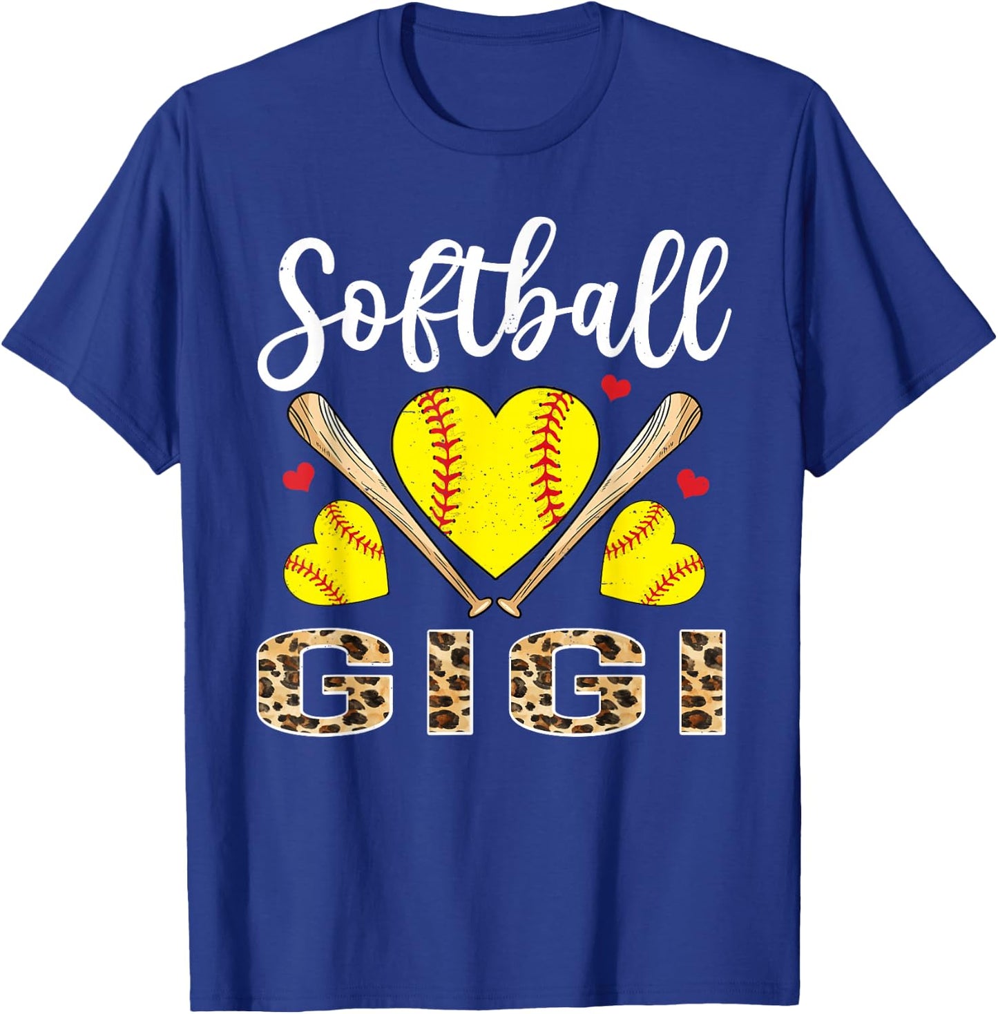Softball Heart Cute Gigi Softball Player T-Shirt - T-Shirt | Royal