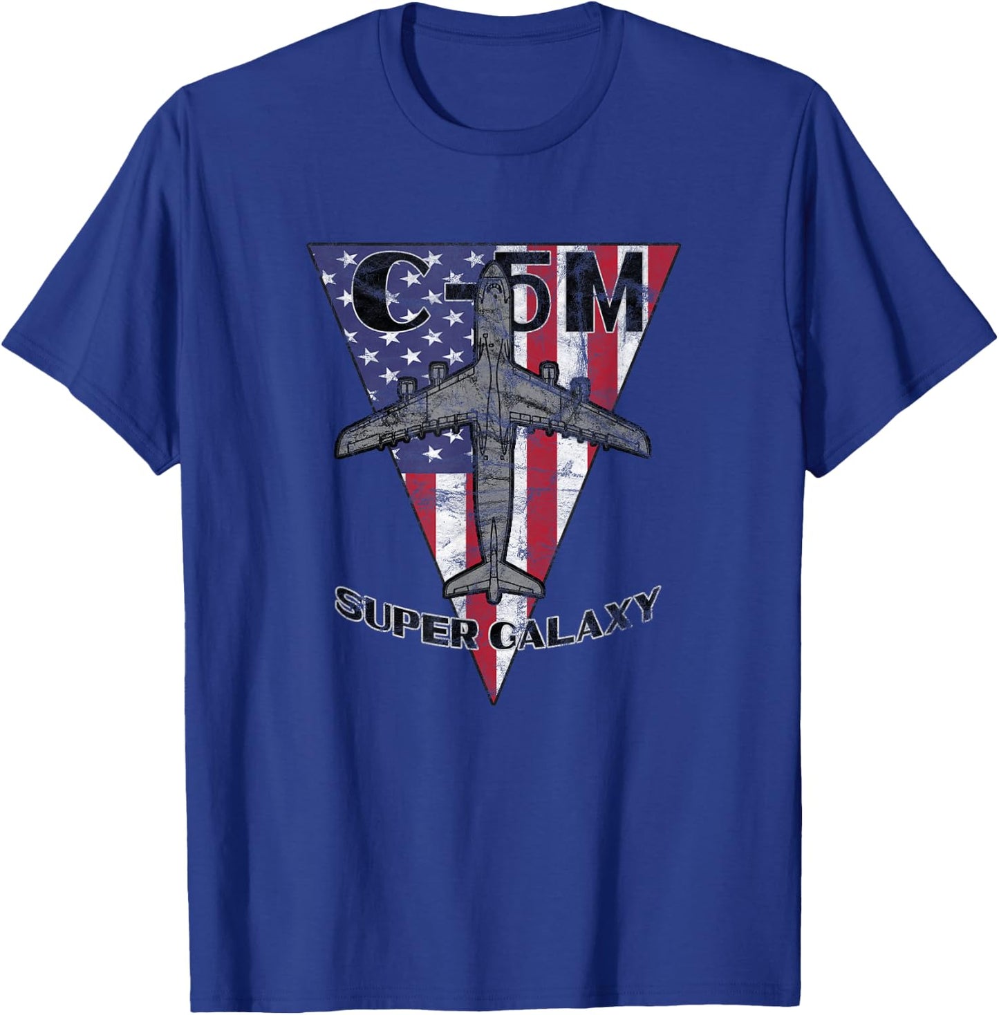 C-5M Super Galaxy Military Airplane Patriotic Vintage T-Shirt - T-Shirt | Royal