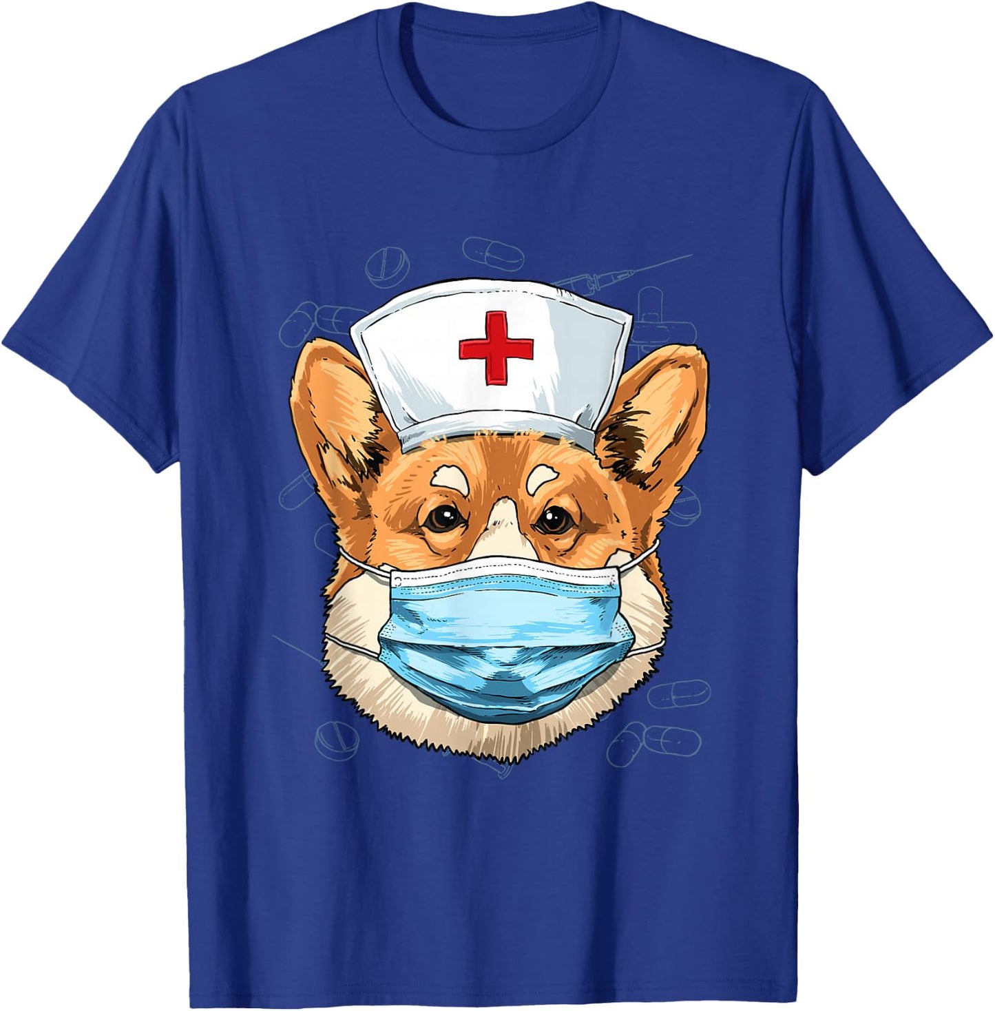 Corgi Dog Nurse RN Nursing School Graduation T-Shirt - T-Shirt | Royal
