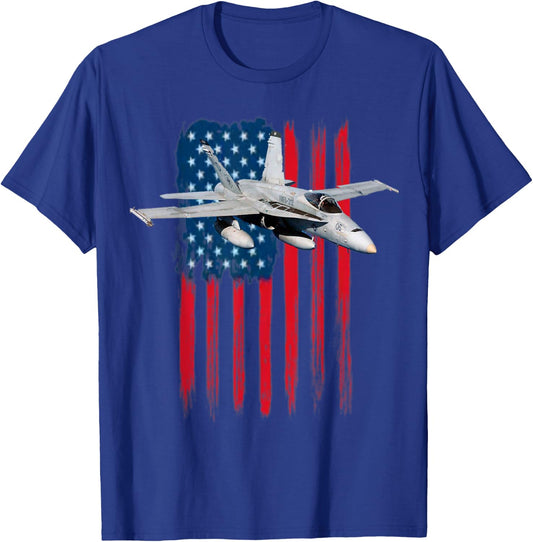 A Patriotic Navy F/A-18 Super Hornet and the American flag. Kids Men T-Shirt - T-Shirt | Royal