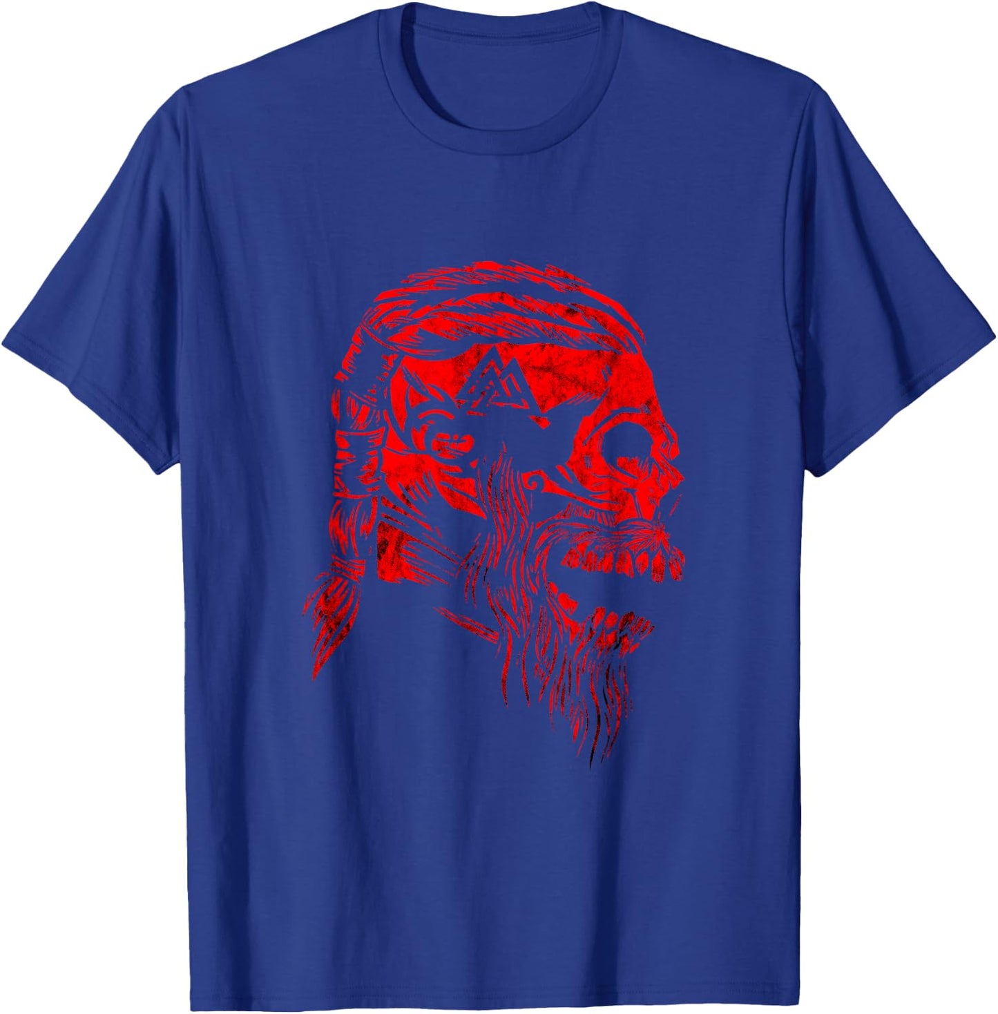 Viking Skull Odin Valhalla Valknut Symbol Viking Warrior T-Shirt - T-Shirt | Royal
