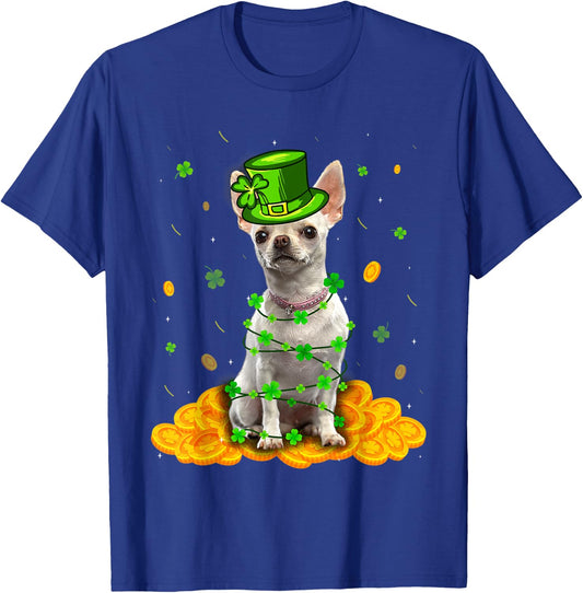 Cute Chihuahua Dog St Patricks Day Irish Shamrock T-Shirt - T-Shirt | Royal