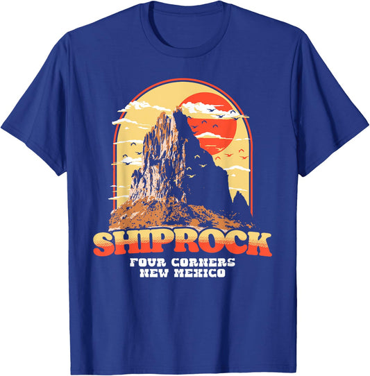 Vintage Shiprock New Mexico Graphic - Four Corners Southwest T-Shirt - T-Shirt | Royal