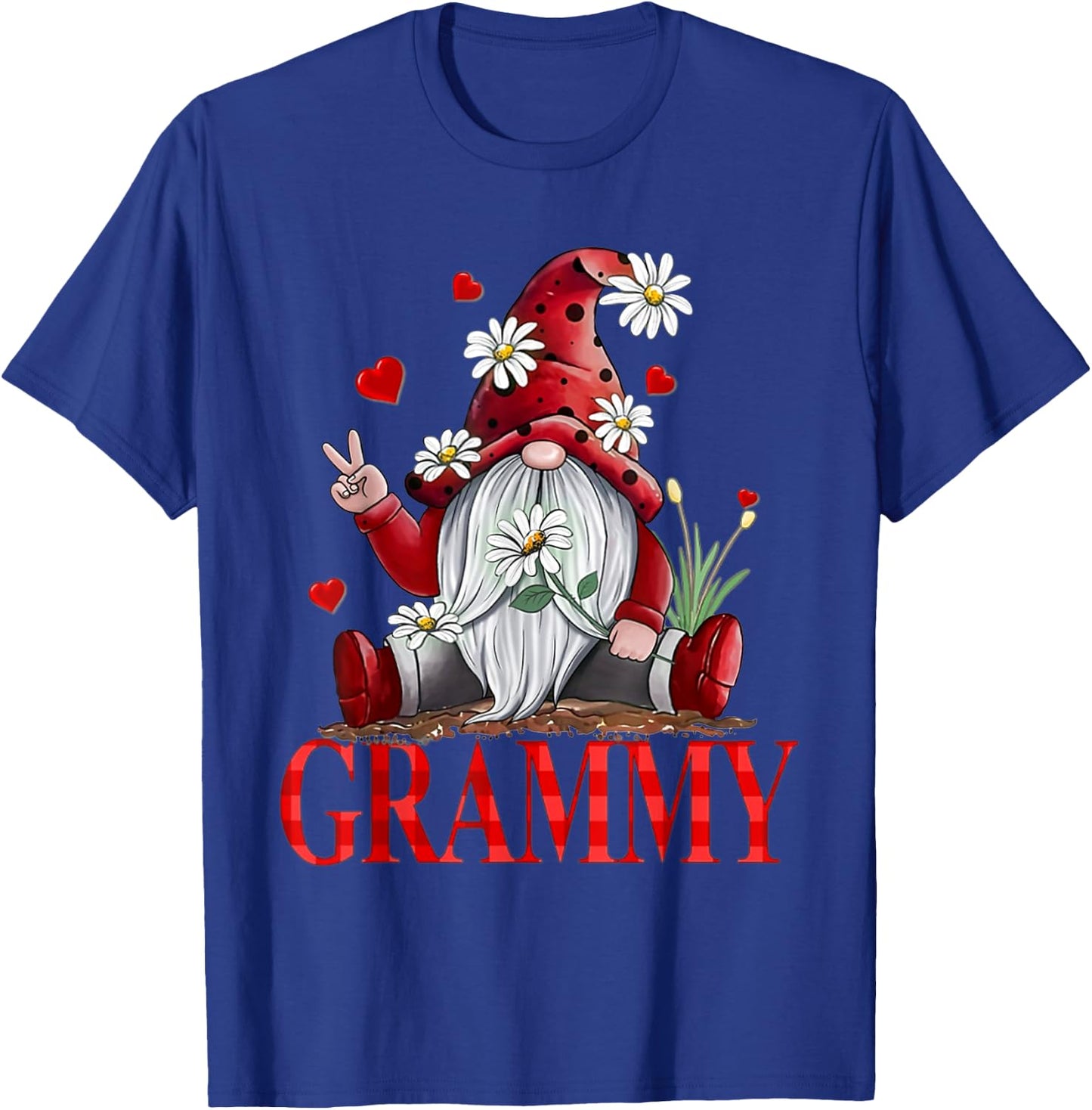 GRAMMY - VALENTINE GNOME Hippie Beetle Daisy Flower Gnome T-Shirt - T-Shirt | Royal