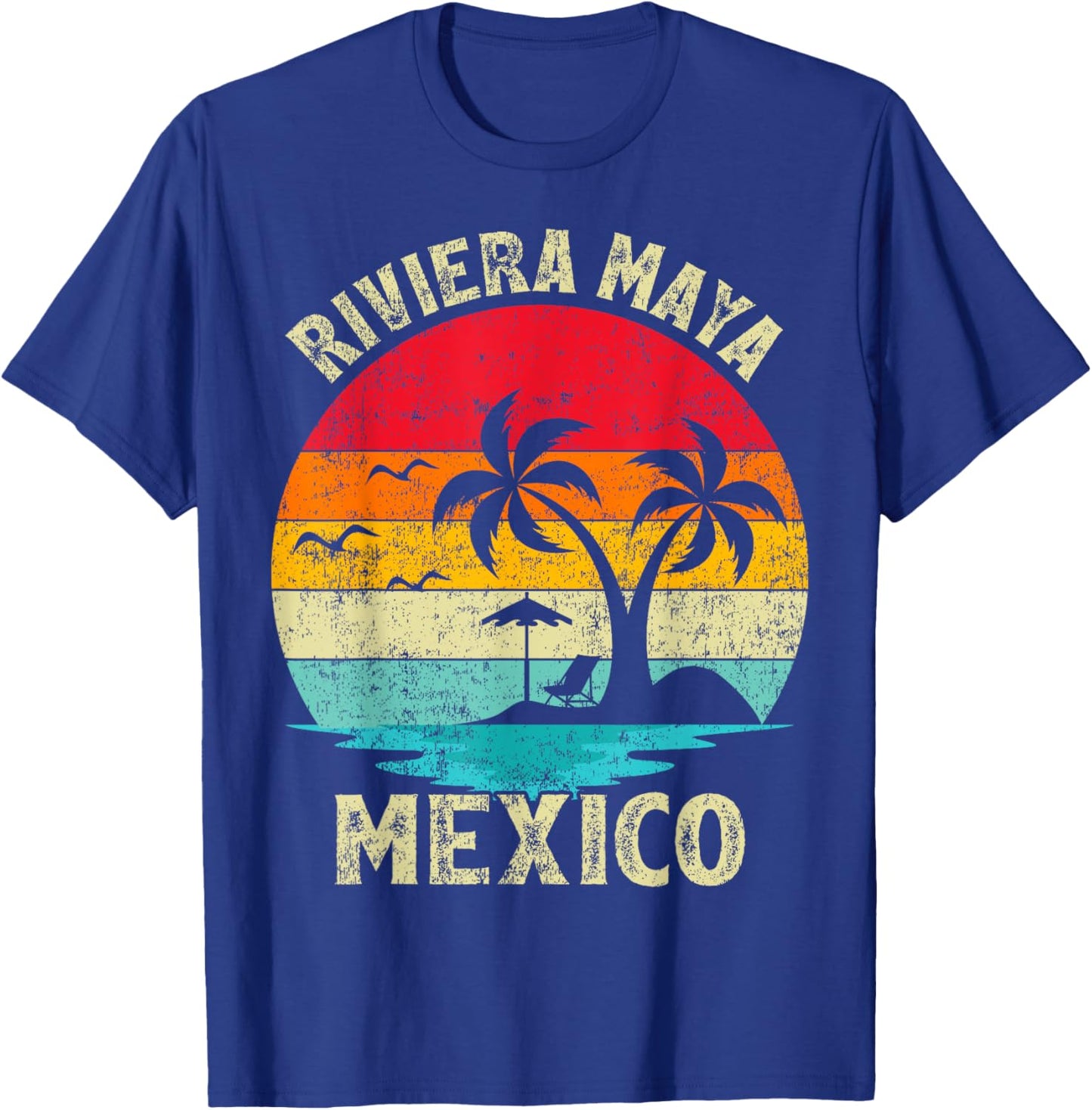 Family Vacation Vintage Retro Mexico Riviera Maya Beach T-Shirt - T-Shirt | Royal