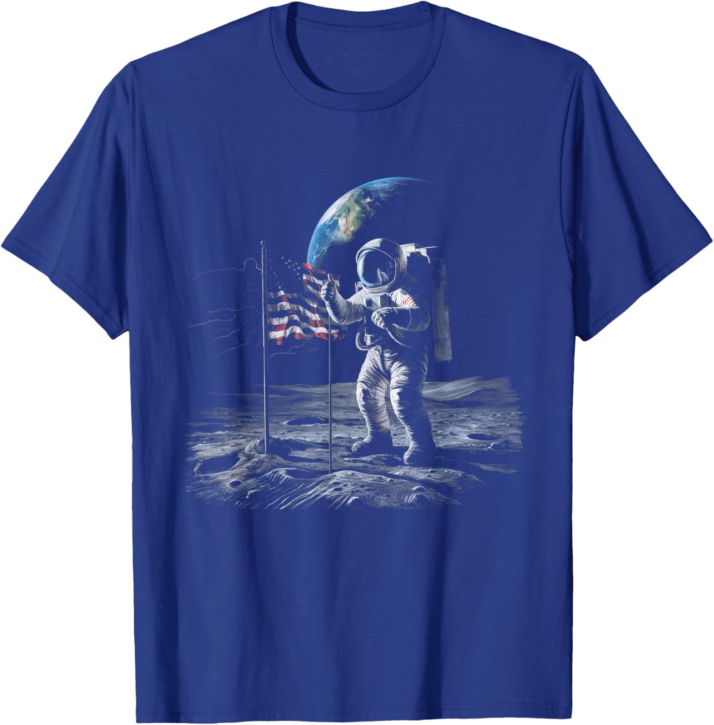 Astronaut on Moon - Iconic Space Exploration Art for Science T-Shirt - T-Shirt | Royal